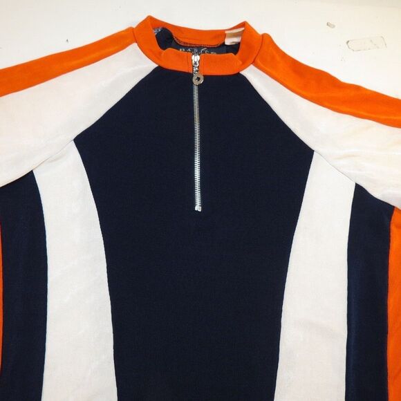 1990s Y2K CZ BASICS STRETCH CLUB 1/4 ZIP PULLOVER JERSEY T SHIRT Sz  XL VINTAGE - Picture 2 of 4